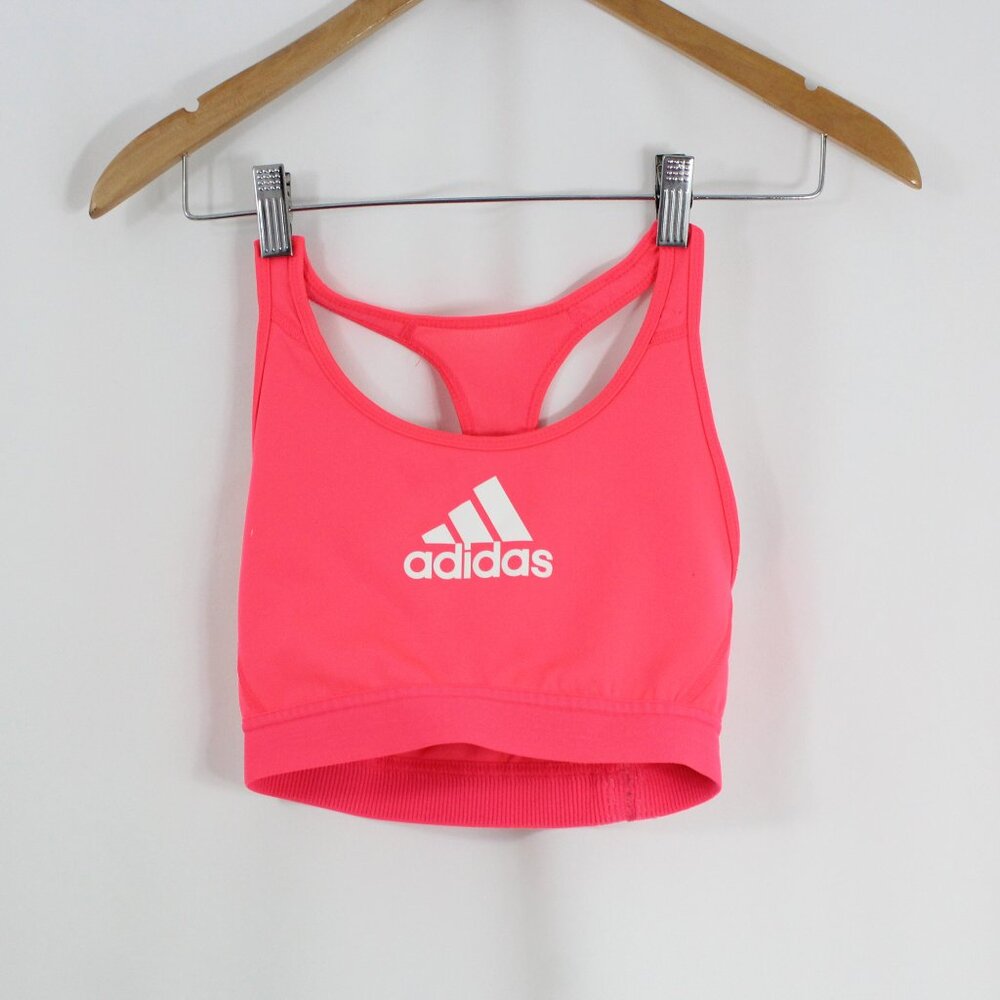 Adidas Pink Medium Support Women's Racerback Sports Bra Size Medium